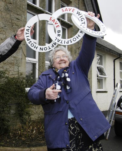 Nurse Eleanor Walton- 2006. Campaigning for all the small hospitals in Cumbria. Alston lost its one soon after.