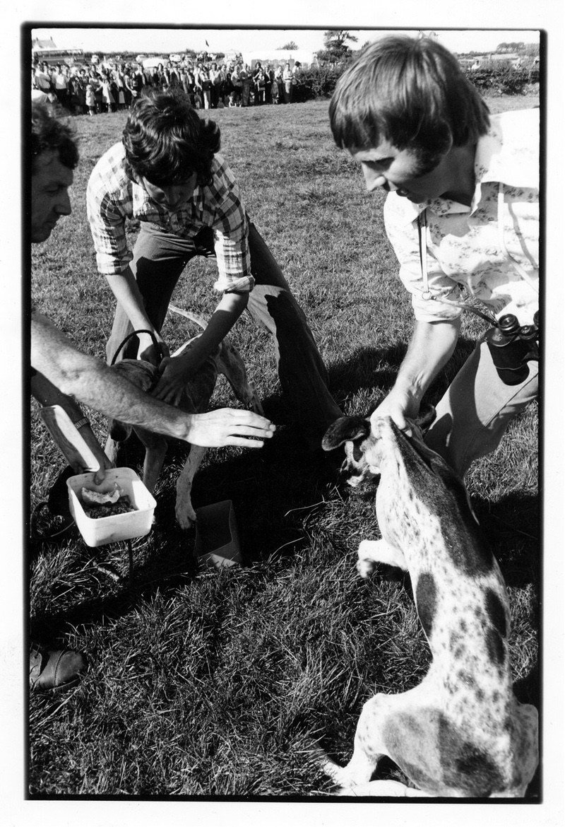 Joe Mather- landlord at the Fox & Hounds, Ennerdale Bridge- walked with a limp- with his trail hound, (part shaved to avoid overheating during the trail).- Right. It was said that, after a successful fox hunt, (with all followers on foot, Lake District style), a hotpot would be made in the pub- and the fox's blood poured into it.