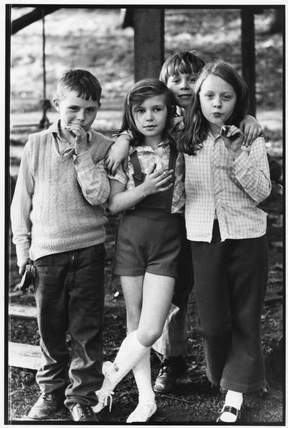 Early 1970's temporary playscheme in Elswick Park- run by Sue Cartlidge & Simon Danby for Newcastle Corporation via the Young Volunteer Force.
They didn't always smoke- claw hammers were about as popular!