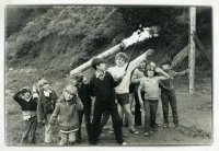 Big Hill Adventure Playground prob 1975. Paul MacStraw and a handful of camera-shy friends. Geoffrey Higgins at far R.  Girl at front is possibly (2015) Christina Mellon Airey.Also named as:  John Glaister, with the girl Shaun Stanborough, Paul McStraw,Gary Youdale, Geoff Higgins, AND also: Ed Chambers next to Geoff Higgins