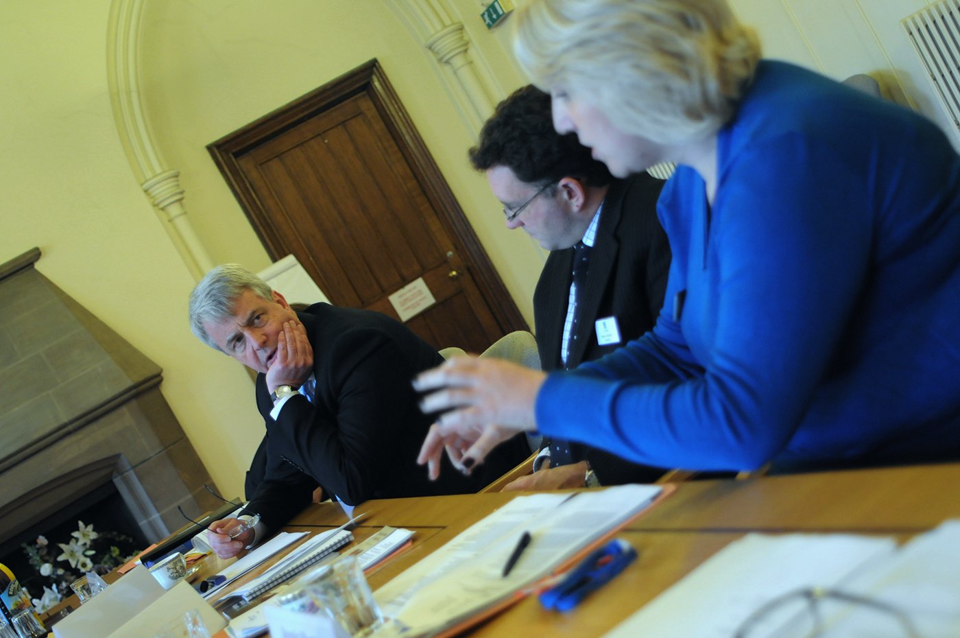 Andrew now Lord Lansley- then Minister for Health- discussing the fate of the old, poor and isolated in the upcoming Cumbrian winter with County Councillors and others. He seemed concerned enough but missed the point. UK Old Age Pensions are among the lowest in Europe.