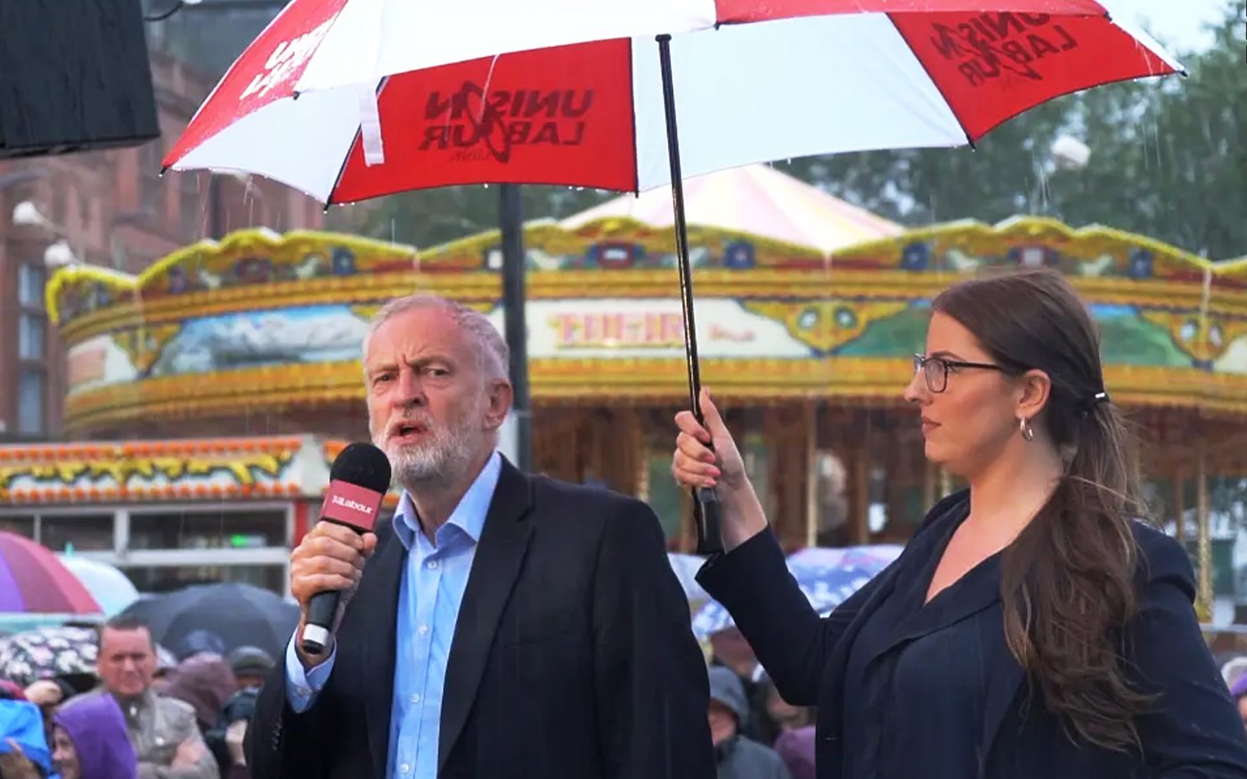 Jeremy and Laura Pidcock in Carlisle. He gave me a harsh look when I whooped at his (mispronounced) paraise for our branch banner.