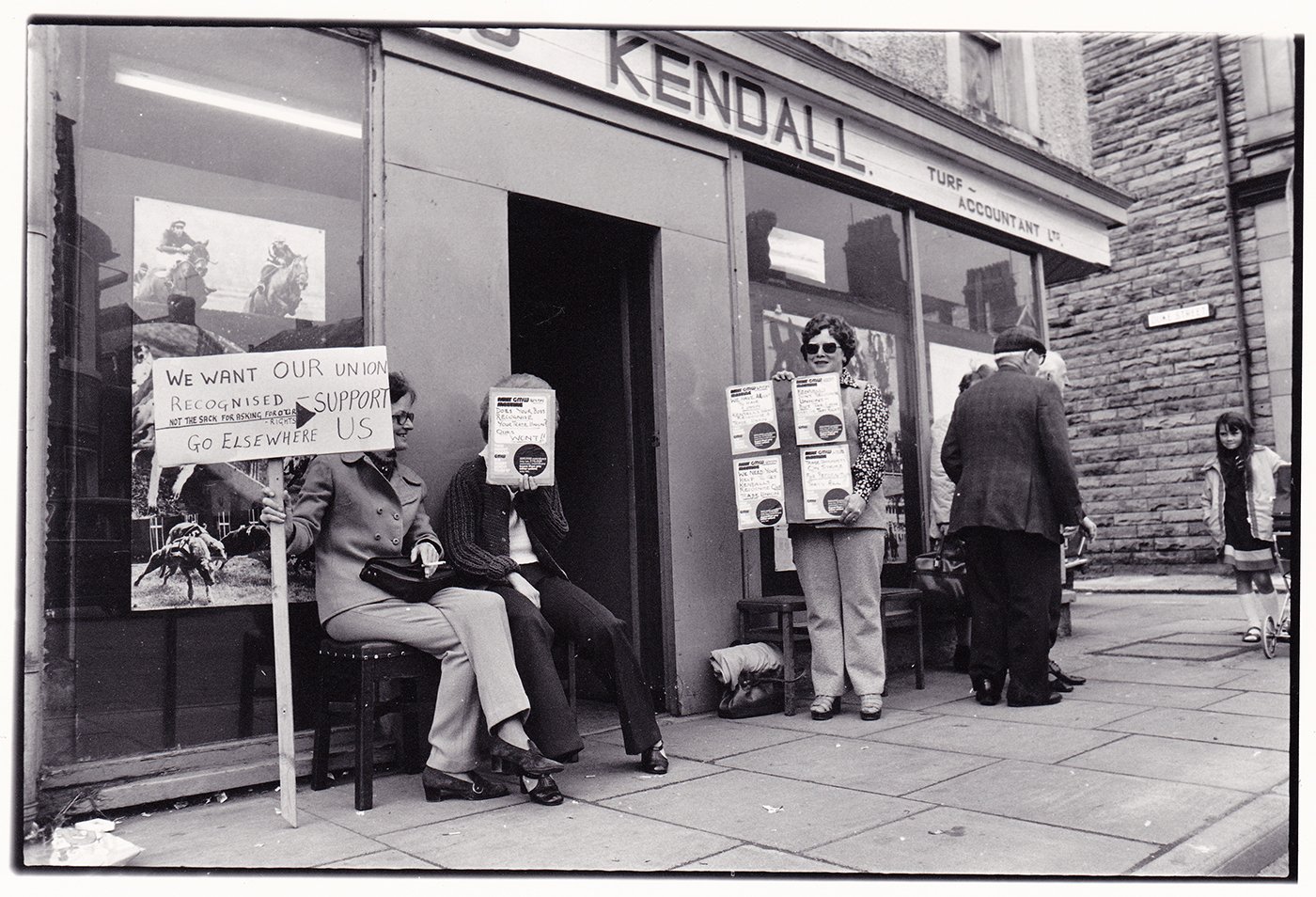Cleator Moor, 1975. Turf Accountant's picket.